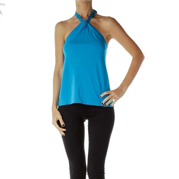 Ann Taylor Tops - Ann Taylor Blue Halter Top